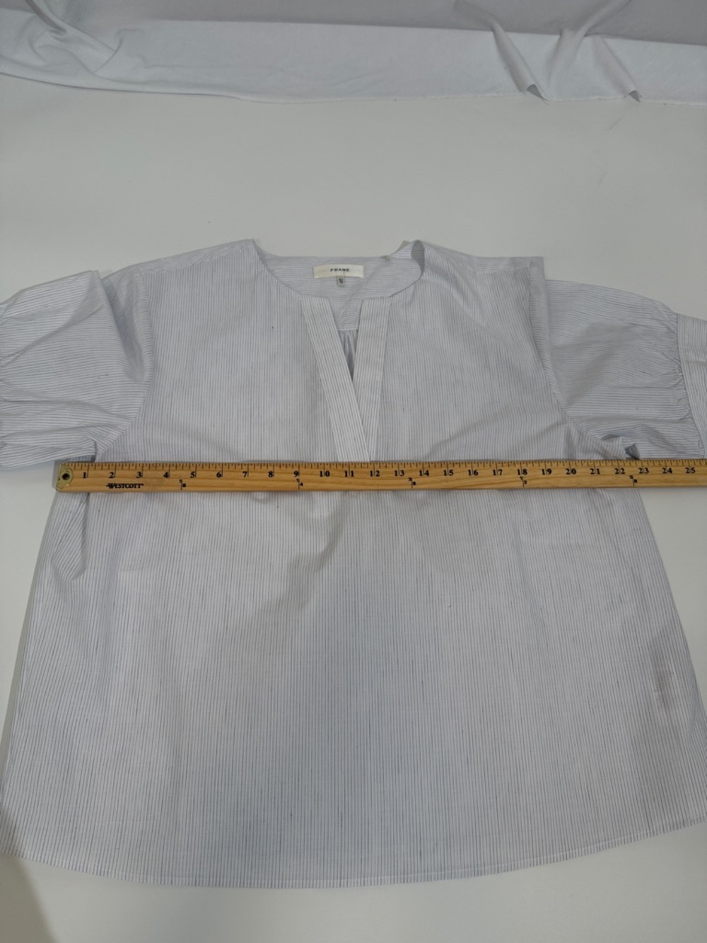 Frame V-neck Popover Short Sleeve Cotton Top Blouse Size XL EUC - Picture 8 of 13